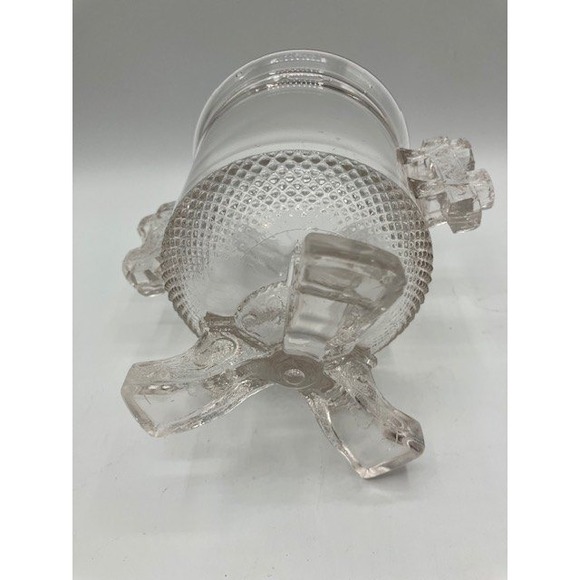 Vintage Clear Pattern Glass LaBelle Queen Anne 3 Footed Sugar Bowl‎ 6"H - Picture 3 of 5